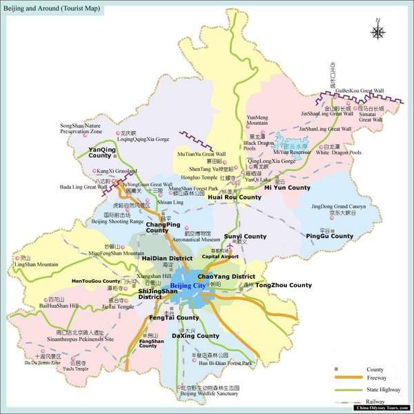 வரைபடம் பெய்ஜிங் பகுதியில்