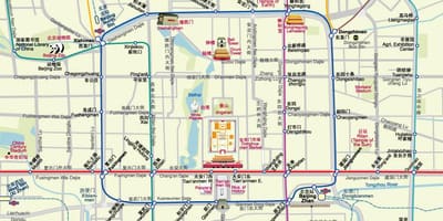 வரைபடம் பெய்ஜிங் சுரங்கப்பாதை வரைபடம் tourist attractions